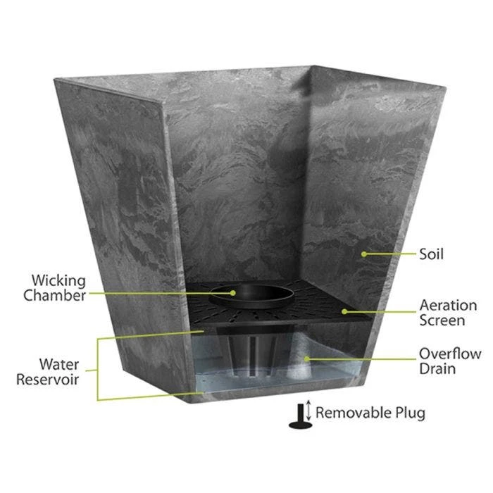 Ella Tall Planter, 13-1/2in Black 4 Ella Tall Planter, 13-1/2in Black - Image 2