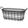 Modern Farmhouse Bushel Baskets With Bistro Print Liners - 16 In. Oval -Gardening Supplies 22881424d 2