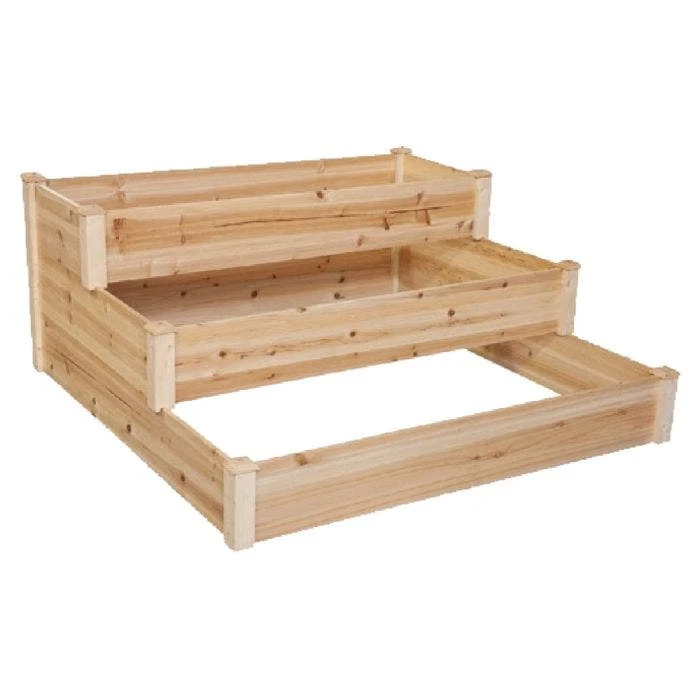 Cedar 3-Tiered Stair Step Garden Bed 3 Cedar 3-Tiered Stair Step Garden Bed