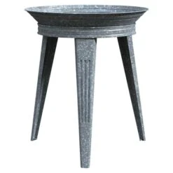 Vintage Galvanized Metal Bird Bath