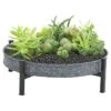 16" Aged Galvanized Round Tabletop Planter -Gardening Supplies 24383302s