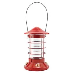 Modern Farmhouse Fire Engine Red Port Lantern Hummingbird Feeder - 26 Oz