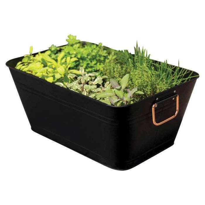 Mini Rectangle Planter / Beverage Tub - Matte Black 3 Mini Rectangle Planter / Beverage Tub - Matte Black