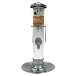 1.5 Lbs. Silver Tube Feeder With Tray & Dual Port