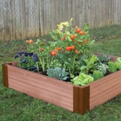 Square Composite Raised Garden Kit 4ft X 4ft X 11in 1 Inch Profile