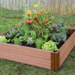 Square Composite Raised Garden Kit 4ft X 4ft X 11in 1 Inch Profile 9 Square Composite Raised Garden Kit 4ft X 4ft X 11in 1 Inch Profile -Gardening Supplies 300001061 2