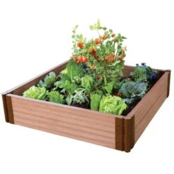 Tool Free Classic Sienna Raised Garden Bed 4ft X 4ft X 11in 2in Profile