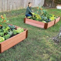 Tool Free Classic Sienna Raised Garden Bed 4ft X 4ft X 11in 2in Profile -Gardening Supplies 300001084 2