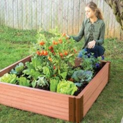 Tool Free Classic Sienna Raised Garden Bed 4ft X 4ft X 11in 2in Profile -Gardening Supplies 300001084 3