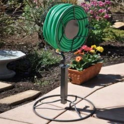 360° Free Standing Swivel Hose Reel With Patio Base -Gardening Supplies 360ltge live2