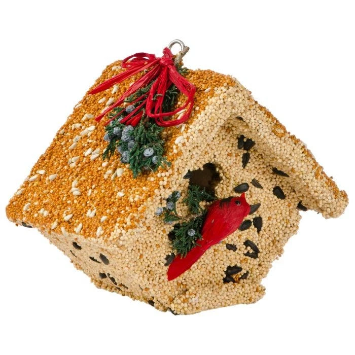 Wooden Decorated Wren House With Cardinal 4 Wooden Decorated Wren House With Cardinal - Image 2