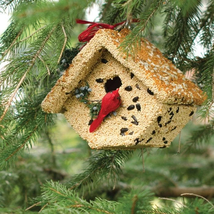 Wooden Decorated Wren House With Cardinal 7 Wooden Decorated Wren House With Cardinal - Image 5