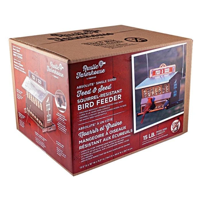 Rustic Farmhouse Absolute® Feedb& Seed Squirrel-Resistant Feeder - 15 Lbs 5 Rustic Farmhouse Absolute® Feedb& Seed Squirrel-Resistant Feeder - 15 Lbs - Image 3