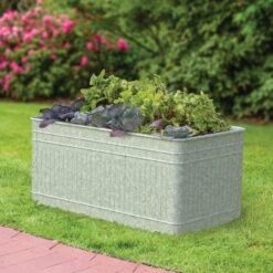Galvanized Trough-Style Raised Bed Planter -Gardening Supplies 83475 2