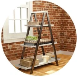 Vintage A Frame Ladder Stand 10 Vintage A Frame Ladder Stand -Gardening Supplies 83481 3