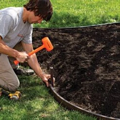 Leonard Lumber Edge Landscape Edging Kits, Brown -Gardening Supplies a1430br live install