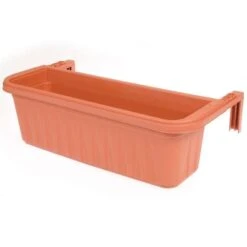 24-inch Adjustable Railing Planter - Terra Cotta