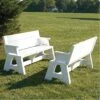 Quick-Change White Convertible Bench, 5-foot 1 Quick-Change White Convertible Bench, 5-foot -Gardening Supplies cab 60 1