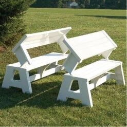Quick-Change White Convertible Bench, 5-foot -Gardening Supplies cab 60 2