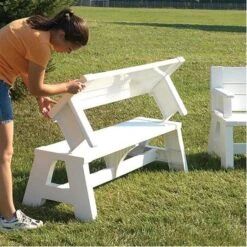 Quick-Change White Convertible Bench, 5-foot -Gardening Supplies cab 60 3