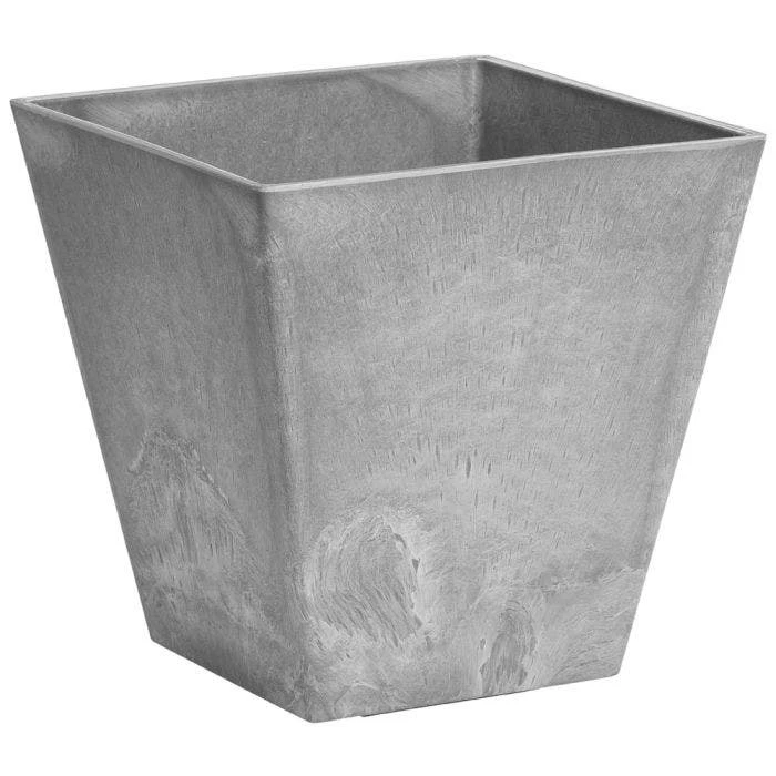 Self-Watering Ella ArtStone Square Grey Planter, 12" 3 Self-Watering Ella ArtStone Square Grey Planter, 12"