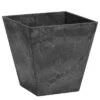 Self-Watering Ella ArtStone Square 12" Black Planter -Gardening Supplies es35128