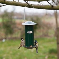 Cylindrical Metal Feeder, Green 7 Cylindrical Metal Feeder, Green -Gardening Supplies fb325am 2