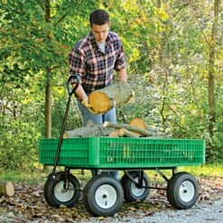 Leonard Green Utility Wagon, Flat-Free Tires, 30in X 46in X 7.5in Tray -Gardening Supplies fgw45g 1