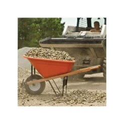 Leonard 6-Cubic-Foot Capacity Poly Tray Wheelbarrow With Flat-Free Tire -Gardening Supplies fwb6 5 1