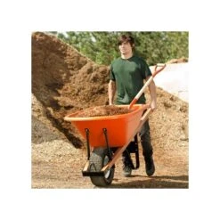 Leonard 6-Cubic-Foot Capacity Poly Tray Wheelbarrow With Flat-Free Tire -Gardening Supplies fwb6 6 1