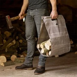 Waxed Canvas Log Carrier 8 Waxed Canvas Log Carrier -Gardening Supplies gt204am 3