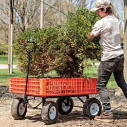 Leonard Orange Utility Wagon, 30in X 46in X 7.5in Tray -Gardening Supplies gw45 5 1
