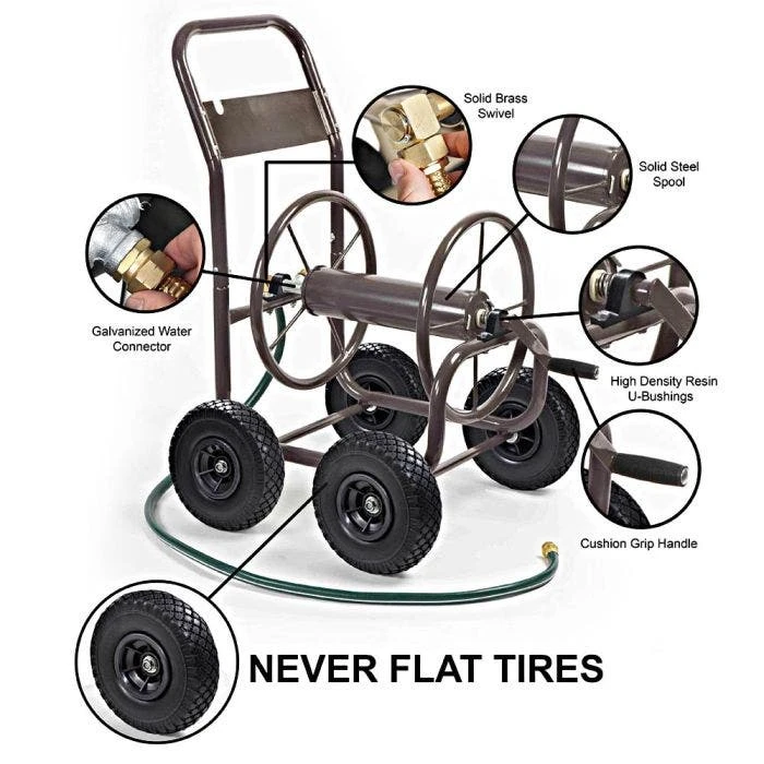 Liberty Garden Hose Wagon With Flat Free Tires, 250ft Capacity 5 Liberty Garden Hose Wagon With Flat Free Tires, 250ft Capacity - Image 3