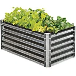 EarthMark Galvanized Metal Raised Bed, High Rectangle, 22" X 40" -Gardening Supplies mgb h042 1