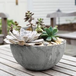 Self-Watering Napa Bowl Planter Grey 9 Self-Watering Napa Bowl Planter Grey -Gardening Supplies nb31120 3
