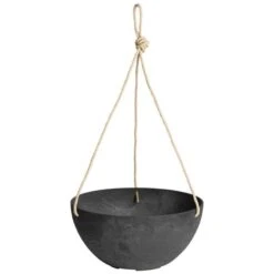 Self-Watering Napa Hanging Bowl Planter, Black
