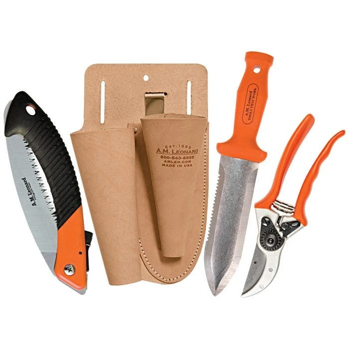 Leonard Classic Soil Knife, Pruner, Saw And Sheath Combo 3 Leonard Classic Soil Knife, Pruner, Saw And Sheath Combo