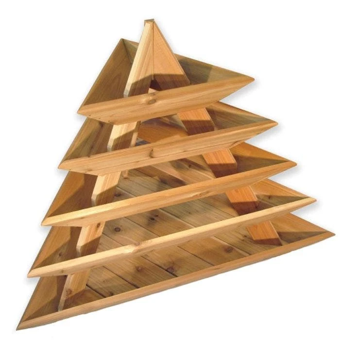 TrioLife Plant Pyramid 5-Level Cedar Planter 3 TrioLife Plant Pyramid 5-Level Cedar Planter