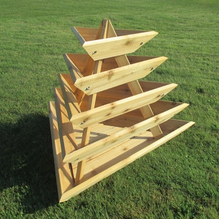 TrioLife Plant Pyramid 5-Level Cedar Planter 4 TrioLife Plant Pyramid 5-Level Cedar Planter - Image 2