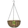 12" Black Traditional Hanging Basket With Coco Liner -Gardening Supplies r407am