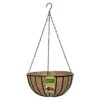16" Black Traditional Hanging Basket With Coco Liner