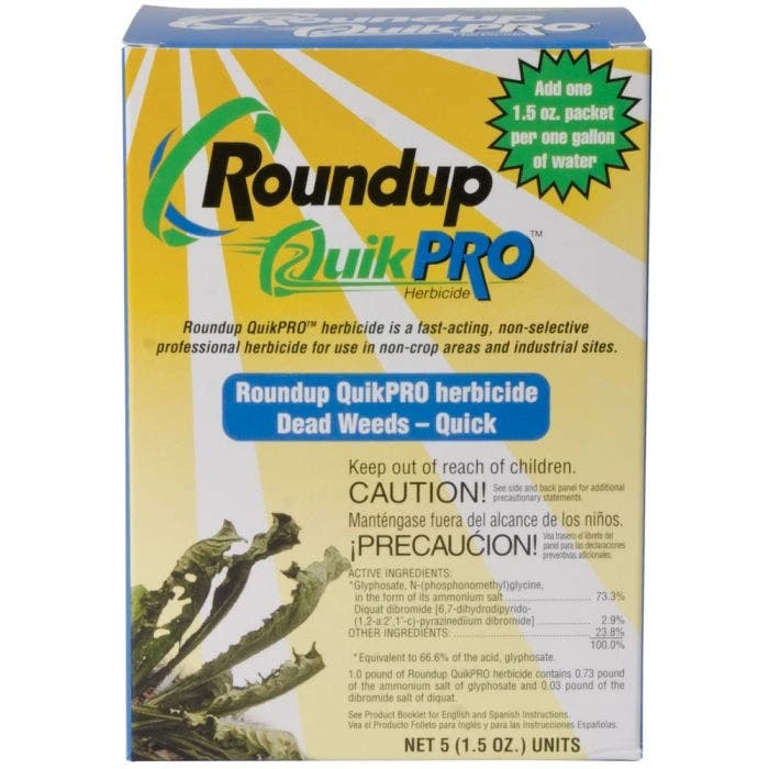 Roundup QuikPRO Herbicide, Box Of Five 1.5oz. Packs 3 Roundup QuikPRO Herbicide, Box Of Five 1.5oz. Packs