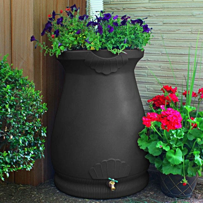 Rain Wizard Urn With Planter Black 4 Rain Wizard Urn With Planter Black - Image 2