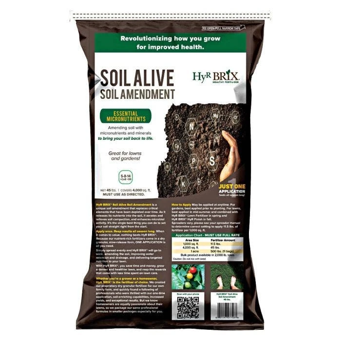 HyR BRIX Soil Alive Soil Amendment 5-8-14 Plus 8% Calcium And 9% Sulfur 3 HyR BRIX Soil Alive Soil Amendment 5-8-14 Plus 8% Calcium And 9% Sulfur