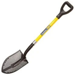 Toolite Round Point Shovel With Perforated Blade And D-Grip Fiberglass Handle