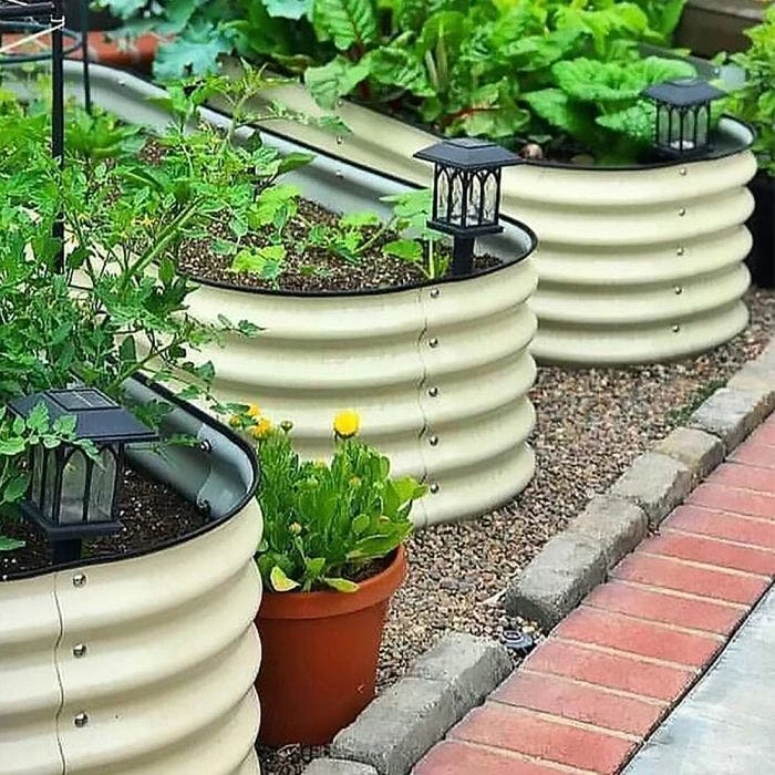 Vego 6 In 1 Modular Metal Raised Bed, Pearl White 4 Vego 6 In 1 Modular Metal Raised Bed, Pearl White - Image 2