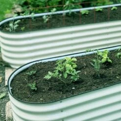 Vego 6 In 1 Modular Metal Raised Bed, Pearl White 12 Vego 6 In 1 Modular Metal Raised Bed, Pearl White -Gardening Supplies vb6n1 wh 4 1