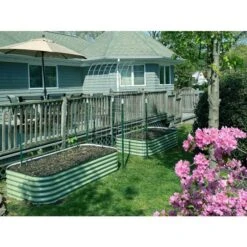 Vego 9 In 1 Modular Metal Raised Bed, Olive Green -Gardening Supplies vb9n1 og 2