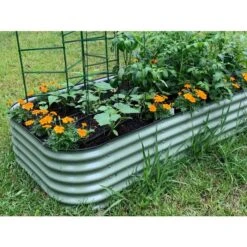 Vego 9 In 1 Modular Metal Raised Bed, Olive Green -Gardening Supplies vb9n1 og 3