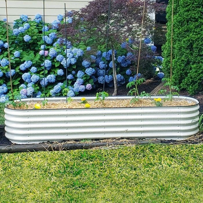 Vego 9 In 1 Modular Metal Raised Bed, Pearl White 10 Vego 9 In 1 Modular Metal Raised Bed, Pearl White - Image 8